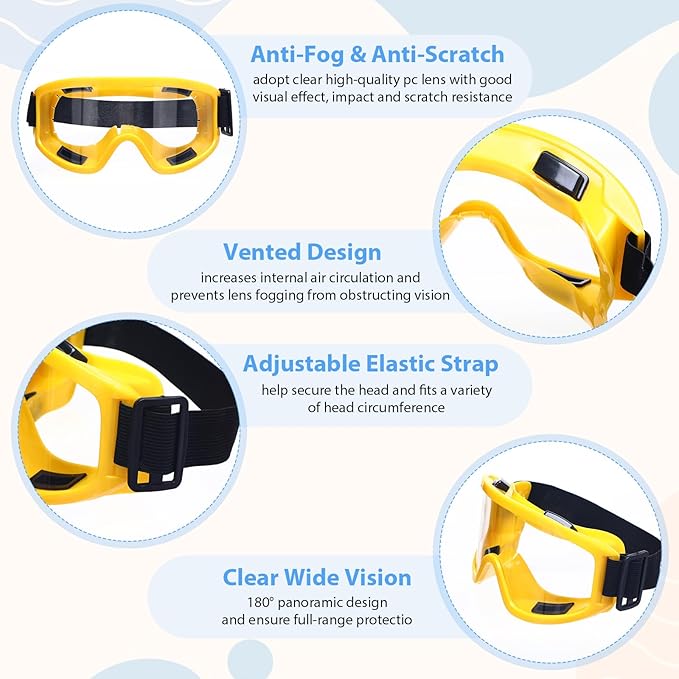 24 Pack Anti Fog Safety Goggles Colorful Lab Goggles Impact Resistant Protective Glasses Men Women Eye Protection for Painting Sanding Dust Woodworking Construction Chemistry
