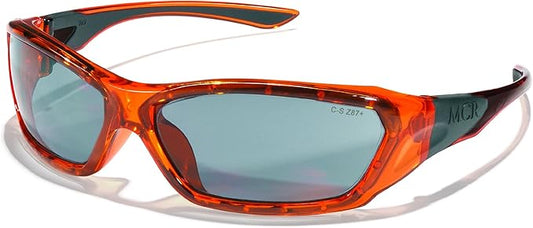 Crews ForceFlex FF137 Safety Glasses Ballisitic Silver Mirror Lens and Translucent Orange Frame Frame, 1 Pair