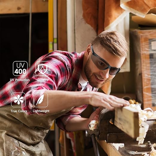 Safety Glasses Bulk of 100 ANSI Z87.1 Protective Eyewear Scratch-Resistant for Work, Lab, Construction