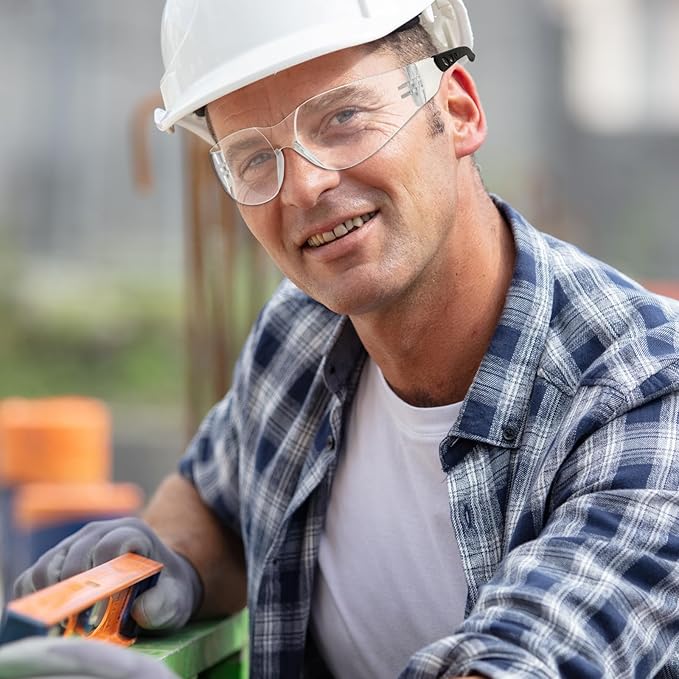 Clear Safety Glasses for Men Women Ansi Z87.1 Safety Glasses Scratch and Impact Resistant Protective Eyewear