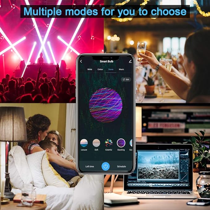 DOGAIN Smart Light Bulbs E12 Base LED Light Bulb Color Changing WiFi-Bluetooth Lights Compatible with Alexa Google Home Tunable White Candelabra Bulbs 360 lm 35w Equivalent 6 Pack