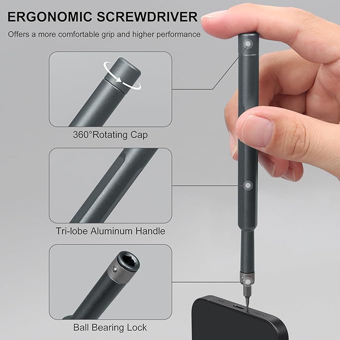 Precision Screwdriver Set 49 in 1 SHARDEN Small Screwdriver Set Magnetic Repair Tool Kit for Laptop, iPhone, Cell Phone, PC, MacBook, Tablet, Computer, PS5, PS4, Electronic, Glasses, Watch