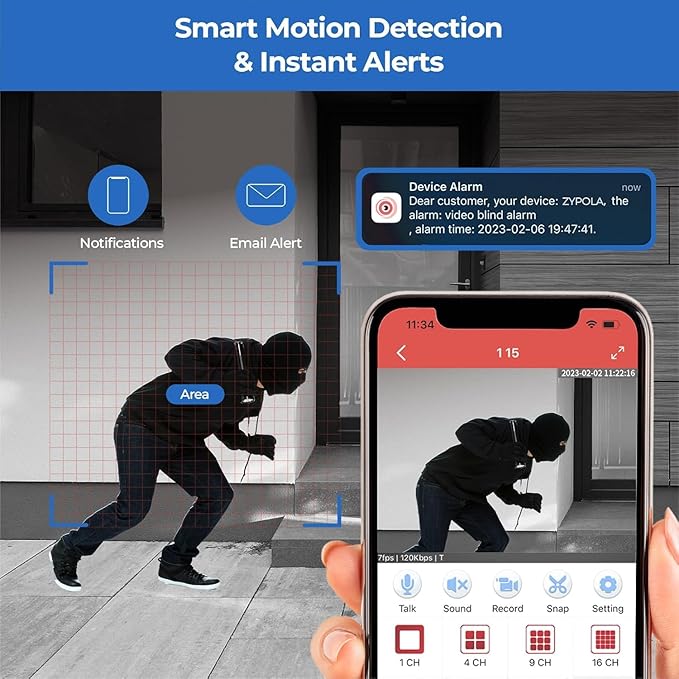 8 Channel 4 Camera Outdoor Wired CCTV System, Pre-Installed 500GB Hard Drive, Surveillance System, 1080p Full HD, 130 ft Infrared Night Vision, WDR & DNR, H.265, White Outdoor/Indoor Security Cameras