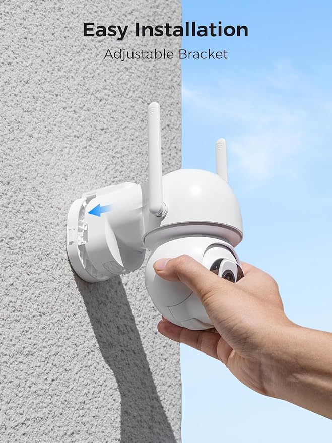 Solar Security Camera Outdoor Wireless WiFi Pro, 4MP Color Night Vision, AI/PIR Motion Detection, 360 PT, 2-Way Audio, IP66, 2.4/5GHz, SD/Cloud Storage, Works with Alexa, Mobile App & HomeBase