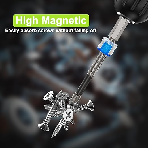 High Magnetic Screwdriver Drill Bit Set, 10Pcs K5 Impact Resistant Anti-Slip Magnetic Electric Screwdriver Set with Magnetic Ring, 25, 50, 65, 70, 75, 90, 100, 120, 150mm