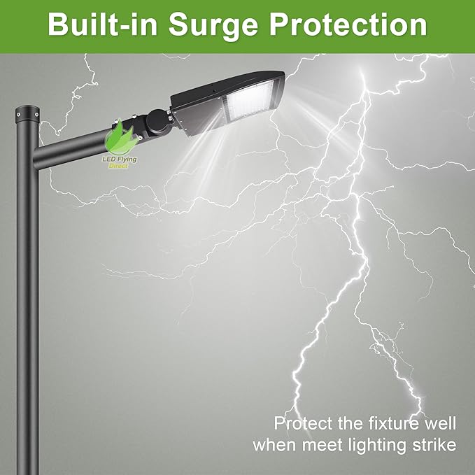480V 150W High Voltage LED Shoebox Lights, LED Parking Lot Lighting, AC 200-480V LED Pole Area Lights, 450W MH/HPS Equiv, 5000K, Surge Protection Included, DLC UL Approved