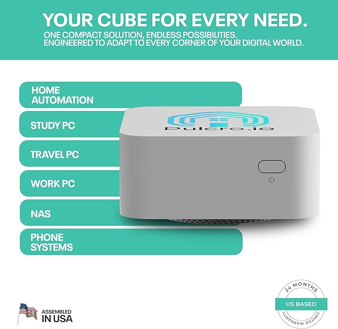 Home Assistant | Pulcro TK QBE Mini PC | N100 CPU, 8GB LPDDR5 RAM, 256GB M2 SSD, 4K HDMI, 3X USB 3.1, Dual Gigabit Ethernet, WiFi 6, BT 5 | Smart Home Automation Hub