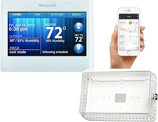 Thermostat Lockbox Bundle with Honeywell Home TH9320WF5003 Wi-Fi 9000 Color Touch Screen Programmable Thermostat
