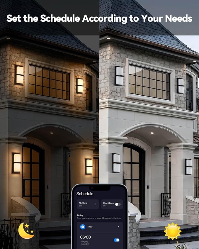 SHIMR Outdoor Wall Lights, Smart Porch Lights 1500LM RGBCW Outdoor Light Fixture, Wi-Fi Control Color Changing Exterior Sconce IP65 Waterproof Antirust, Works with Alexa Google Assistant [ETL Listed]