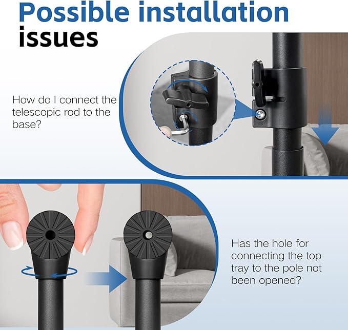 Projector Stand, 33LB Load Bearing & 22-55" Height Adjustable, for Projector/Laptop/DJ Gear, Outdoor/Office/Studio - Stable Base (Black)