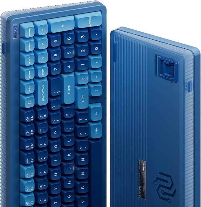 nuphy Halo96 V2 Wireless Keyboard,Gasket Structure,96% Hot Swappable Gaming Keyboard, 99 Kyes RGB Backlit Mechanical Keyboard, Support QMK/VIA,Bluetooth/USB-C/2.4GHz-Blue,Raspberry Switches(46gf)