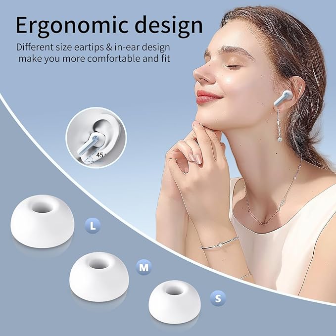 Wireless Earbuds, Bluetooth 5.3 Headphones with LED Power Display, 2025 New Wireless Earphones, HiFi Stereo,4 ENC Noise Cancelling Mic, 48H Playtime Mini Case IP7 Waterproof for iOS Android
