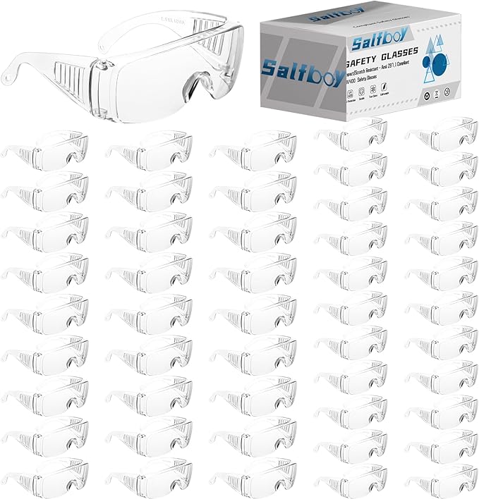 Safety Glasses Over Eyeglasses with Anti-Fog and Scratch Resistant ANSI Z87 Safety Goggles Over Glasses