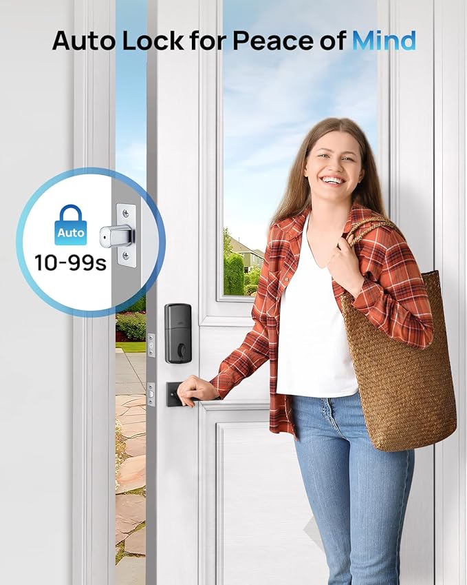 BlackSmith Keyless Entry Door Lock 0.1s Unlock Smart Door Locks for Front Door Set with Front Door Handle, App Unlock, Easy Installation for Front Doors, Hotels, Vacation Rental Homes, Property