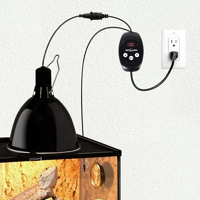 REPTIZOO Dimming Thermostat, PID Temperature Controller with Memory Function, Reptile Thermostat for Reptile Heat lamp, Specifically Designed for Light Heat Bulbs & Heaters
