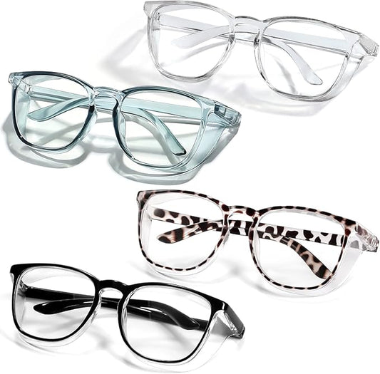 LASMEX Stylish Safety Glasses Goggles for Women Girls Anti-fog Glasses Protective Eyewear Clear Glasses