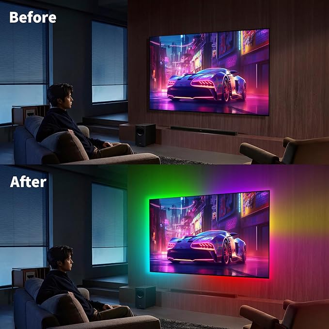 iNextStation RGB Smart IC 5V USB Neon Led Strip Lights, 16.4Ft 5M Neon Rope Lights Flexible Multicolor IP67 Waterproof LED Tape Light for TV Bedroom Kitchen Wall Indoor Outdoor Decor