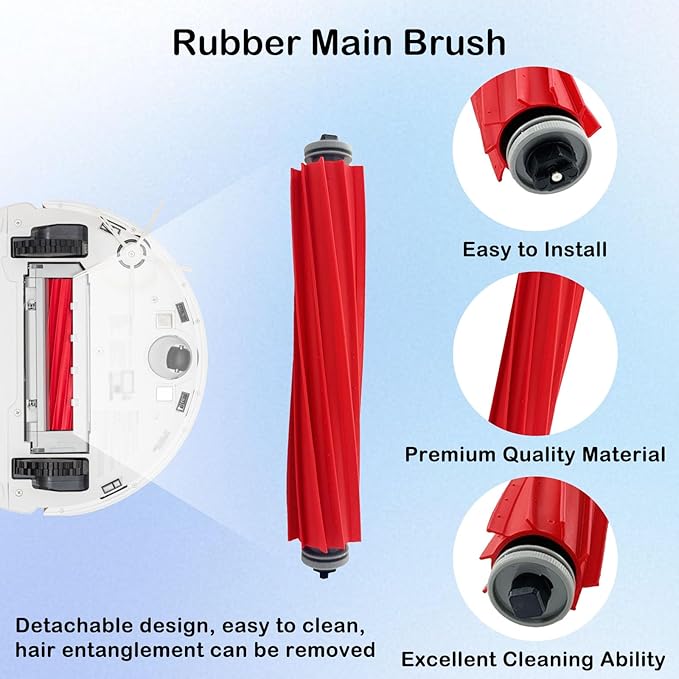 21 Pcs Replacement Parts Compatible for Roborock Q7+ Q7 Max+ Vacuum Cleaner Accessories Kits, 1 Main Brush 4 Mop Pad 4 Hepa Filters 6 Side Brush 4 Vacuum Bags 1 Cleaning Tool 1 Screwdriver