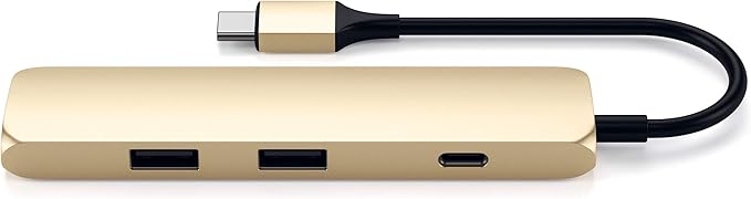 Satechi 4 in 1 USB C Hub Multiport Adapter (Gold - Slim Classic)