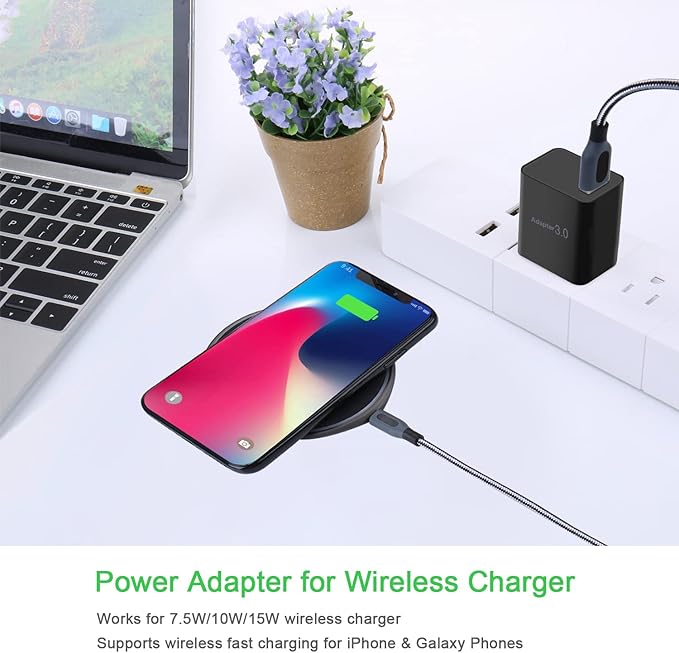 Fast Charge 3.0 USB Wall Charger [4-Pack] 5V 3A Fast Charging Block 18W QC Power Adapter for Wireless Charger Stand, Compatible with iPhone 16 15 14 Pro Max Galaxy S24 S23 Ultra 22 21 20 A03s