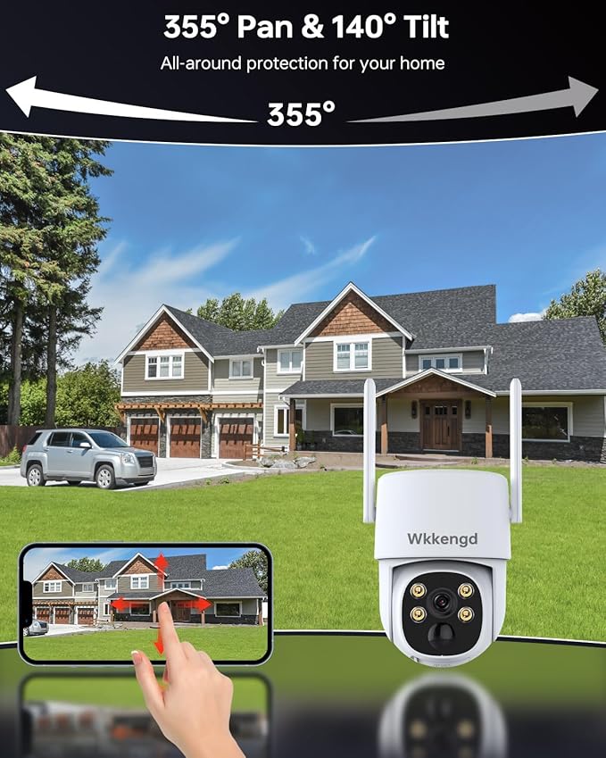 Solar Security Wireless Camera System with 10" Monitor, 2K F1.0 Super Aperture PTZ Battery Powered Cameras for Home Security, Pre-Installed 1TB HDD, Aurora Lux True Full Color Night Vison