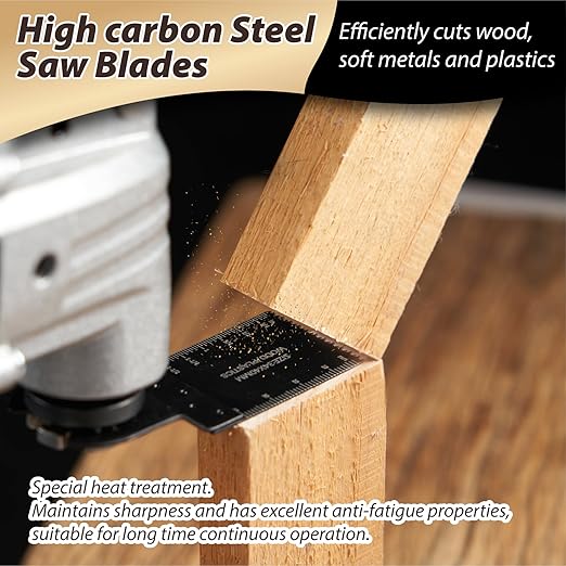 54 PCS Oscillating Saw Blades Professional Universal Wood Multitool Blades Titanium Oscillating Tool Blade for Metal Nails, Wood and Plastic Multi Tool Blades Kits Fit All Models (54PCS)