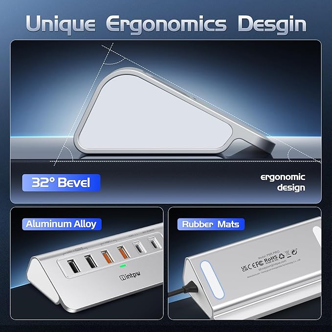 USB C Hub Ethernet, 10-in-1 USB Docking Station 10Gbps with 4K@60Hz HDMI, USB C and 2 USB A 3.2 Data, LAN, 2 USB A 2.0, PD 100W, SD/TF Ports, Powered USB Hub for Laptop, PC, iPhone 16/15, Mac