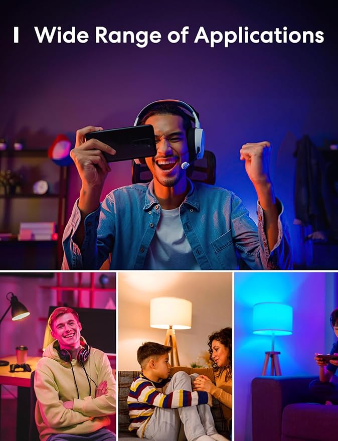 meross Wi-Fi Smart Light Bulb, Color Changing Led Bulbs Compatible with Alexa and Google Home, 2700K-6500K Tunable White, 810 Lumens 60W Equivalent, A19, E26, 2 Pack