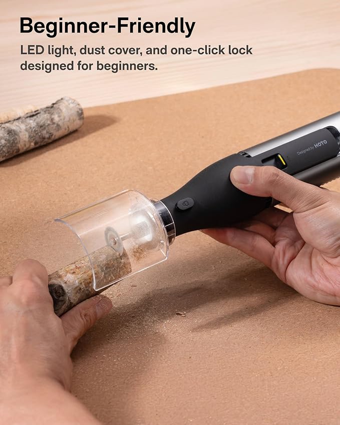 HOTO 12V Cordless Rotary Tool Kit Pro, Brushless Motor, 35000RPM Variable Speed, 3000mAh USB-C Rechargeable, LED Light, 37 Accessories, Ideal for Carving, Sanding, Polishing, Drilling, Cutting, DIY