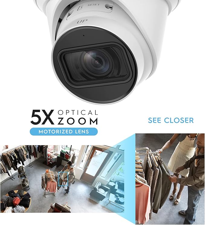 Amcrest 4K Optical Zoom AI IP PoE Camera, Varifocal 8MP Outdoor IP POE AI Camera Turret, Face Detection, Human/Vehicle Detection, 2.7mm~13.5mm Lens, IP67, 5X Optical Zoom (IP8M-VT2879EW-AI)