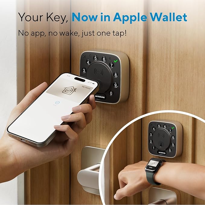 ULTRALOQ Bolt NFC WiFi Smart Lock, Keyless Entry Deadbolt with iPhone/Android Tap, App Remote Control, Keypad, Works with Apple Home, Siri, Alexa, BHMA Certified, Easy Install, 10 Mo. Battery