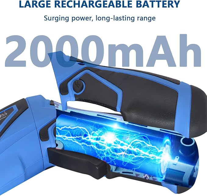 8V Cordless Screwdriver,6+1 Torque Max 10N·m Electric Power Screwdriver with 47 Accessories,180°Pivoting Handle, 2000mAh Rechargeable Screw Gun&Bit Set with LED Light, Flexible Shaft,for Home,Office