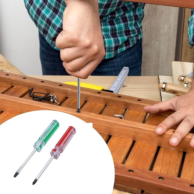 Antrader Magnetic Screwdriver Set 2 PCS, Magnetic 5mm Phillips and Flat Head Tips Screwdriver with 3 Inch Steel Shaft for Repair Home Improvement Craft