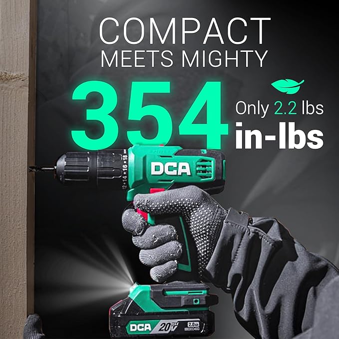 20V Cordless Hammer Drill Set, 354 In-lbs Torque, 1/2" Keyless Chuck, 22500 IPM, 2 Variable Speeds, 18+1+1 Position, Power Impact drill with 14 Drill/Driver Bits for Brick, Metal, Wood ADJZ2035i13