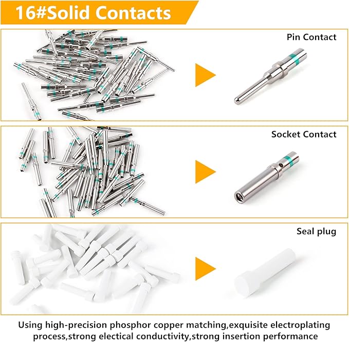 Knoweasy 338pcs DT Deutsch Connector Kit - 2/3/4/6/8/12 Pin Connectors, Deutsch Crimping Tool, Removal Tool, Waterproof Automotive Electrical Connector