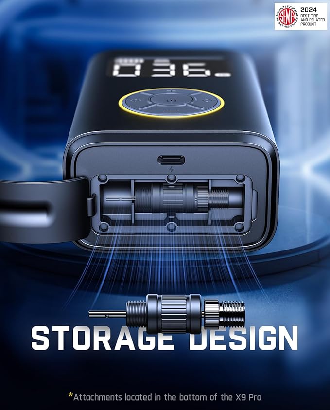 Fanttik X9 Pro Portable Tire Inflator for Compact Car, 1Min Fast Inflate Air Pump with Digital Tire Pressure Gauge, 150PSI Air Compressor for Car, Electric Bikes, Motorcycle, Ball, Deluxe Package