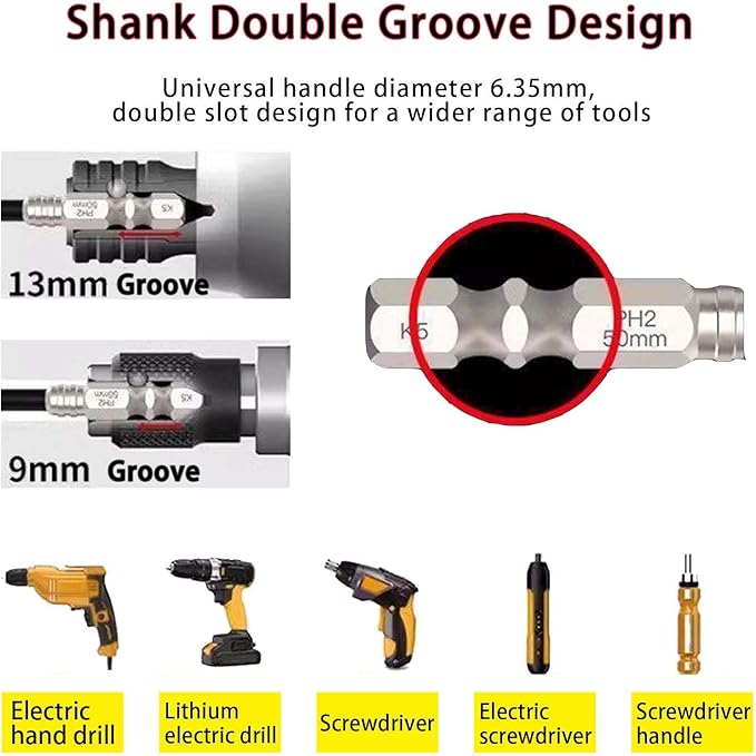 High Magnetic Screwdriver Drill Bit Set, High Magnetic Drill Bit Set,Strong Magnetic Durability Screwdriver Drill Bit Set, Universal Anti-Slip Magnetic Electric Screwdriver Set, Magnetic bit(6PCS)