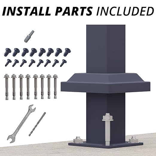 CHR Fence & Rail Hand Rails for Outdoor Steps, 6 Step Railing & Indoor Stair Railing Kit, Railings for Outdoor Steps and Hand Rails for Seniors for Porch Railing & Deck Hand Rail, 5-6 Step Handrail