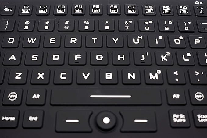 DSI Compact LED Backlit Keyboard with Integrated Mouse Button IP68 Waterproof Silicone IKB850BL