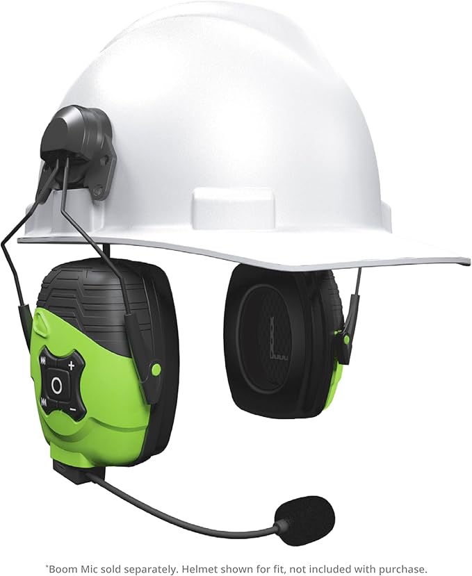ISOtunes LINK Bluetooth Helmet Mount Earmuffs: Ultra Durable OSHA Compliant Bluetooth Hearing Protection Headphones for Work