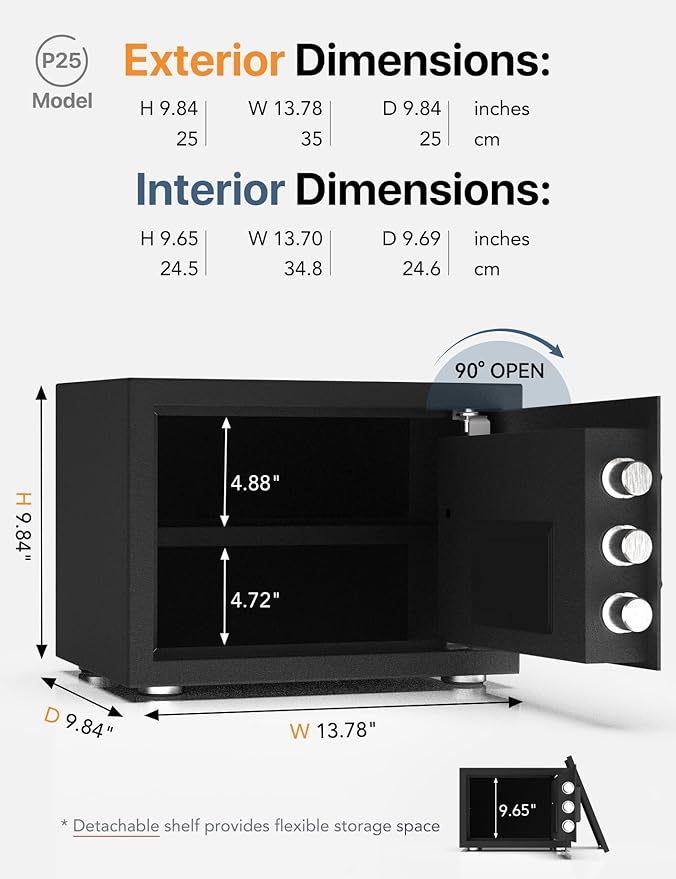 FORFEND Smart Home Safe | WiFi Safebox App Lock/Alarm | Voice Command, Kidnap Alarm, Tamper Detect, Frozen Mode, Sub Account| Digital Safes Anti Theft