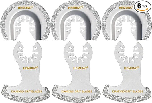 6Pcs Diamond Oscillating Tool Blades, Multi Tool Mortar Cutting Saw Blades Precise for Grout Removal and Soft Tile Cut