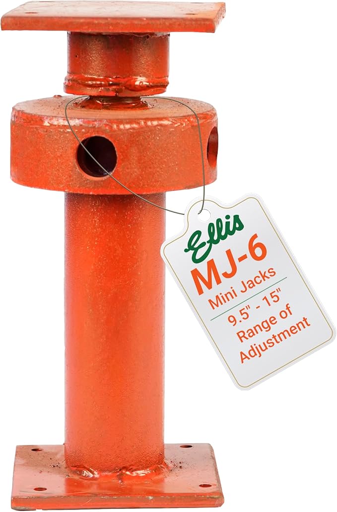 Ellis Manufacturing Adjustable Mini Screw Jack Post – House Jack for Foundation, Floor Leveling, and Concrete Bracing – 15,000 lb Max Load Capacity – 5.5" Adjustment
