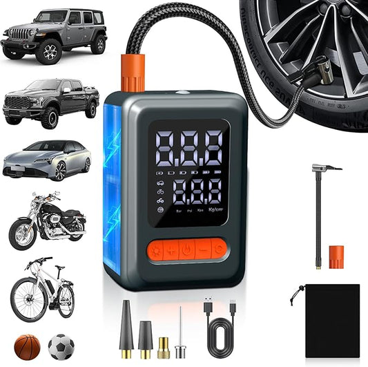 Cordless Tire Inflator Portable Air Compressor, 18000mAh Battery 3X Faster Cordless Tire Inflator with Tire Pressure Gauge,150PSI Electric Air Pump for Car Tires