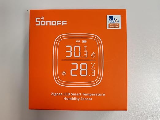 SONOFF Zigbee Indoor Temperature Humidity Sensor, SNZB-02D LCD Zigbee Thermometer Hygrometer, Works with Alexa & Google Home for Remote Monitoring and Home Automation, ZigBee 3.0 Hub Required, 1-Pack