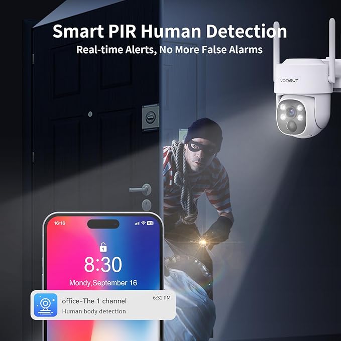 Wireless Solar Security Camera System, 4pcs 2K PTZ Outdoor Solar Powered Cameras, 10CH NVR with 500GB HDD, 360° Pan Tilt, Easy Setup, No Monthly Fee, Human Detection for Home Surveillance Kit