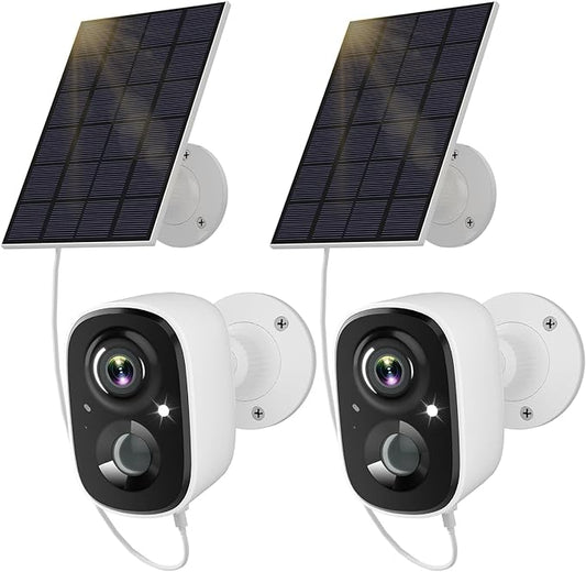 2-Pack Security Cameras Wireless Outdoor, 2K Battery Powered WiFi Cameras for Home Security with AI Motion Detection, Color Night Vision, Spotlight, Siren, Waterproof, SD/Cloud Storage