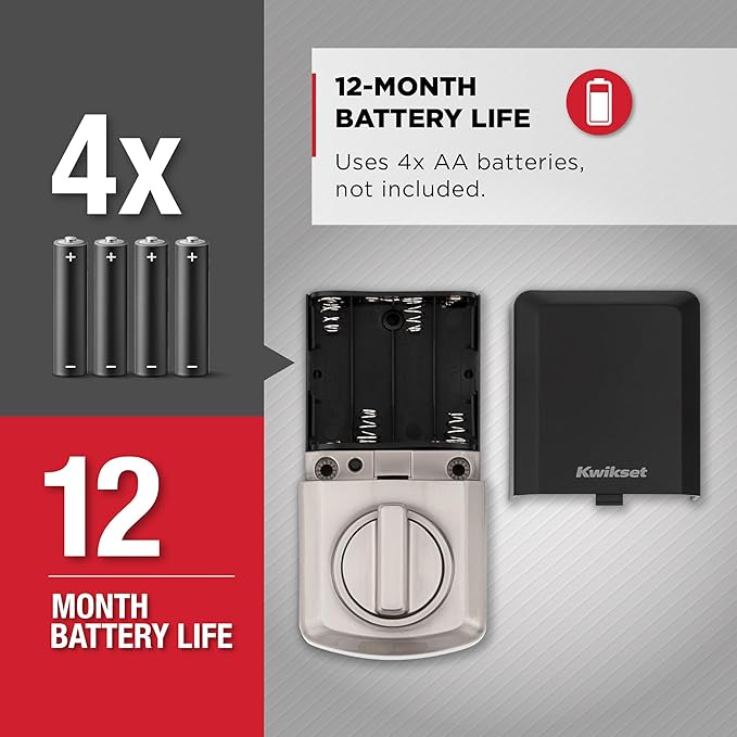 Kwikset SmartCode 270 Keyless Entry Electronic Touchpad Deadbolt Door Lock with Auto-Lock, Custom User Codes, Advanced Security in Satin Nickel Traditional