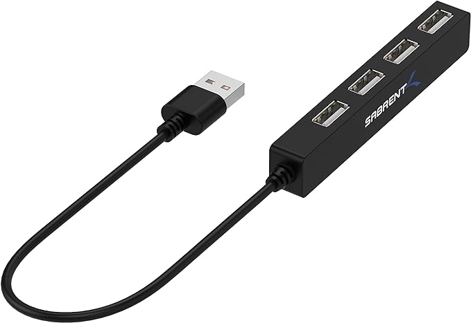 SABRENT 4 Port Portable USB 2.0 Hub (9.5" Cable) for Ultra Book, MacBook Air, Windows 8 Tablet PC (HB-MCRM)
