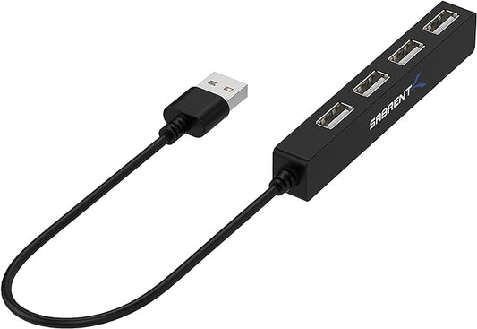 SABRENT 4 Port Portable USB 2.0 Hub (9.5" Cable) for Ultra Book, MacBook Air, Windows 8 Tablet PC (HB-MCRM)
